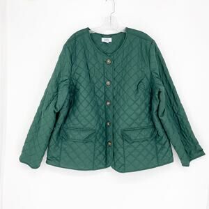 Croft & Barrow Green Quilted Jacket Size 1X